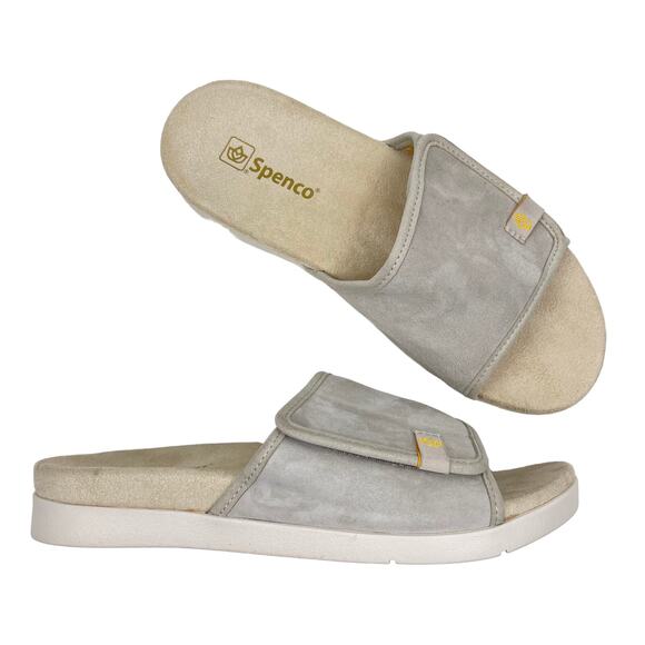 Spenco | 8D Charlotte Beige Adjustable Strap Orthotic Slide Sandals - Picture 1 of 13